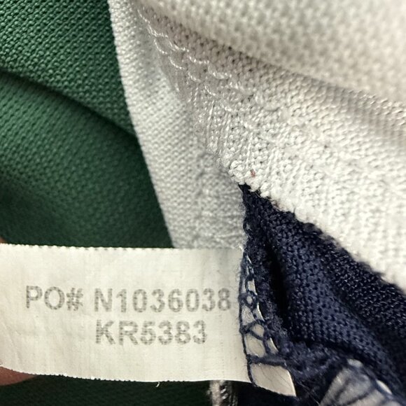 Nautica Polo Shirt Mens Med Slim Fit‎ Performance Sail Logo Green Navy White - Picture 6 of 9